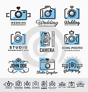 Set of photography and camera service logo
