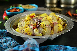Aloo Masala or Potato Masala - a traditional Indian dish photo