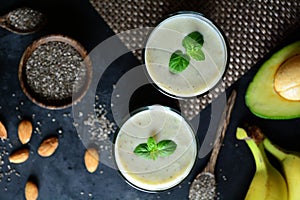 Delicious and Healthy Avocado and Banana Smoothie with Chia Seeds