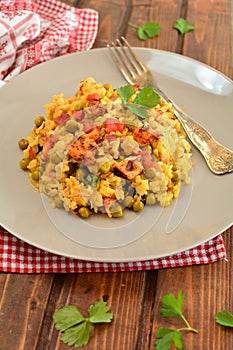 Chicken Risotto with Vegetables and Turmeric