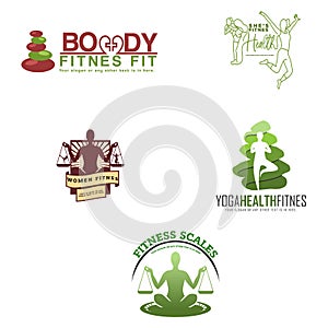 A set of physical fitness yoga logo design