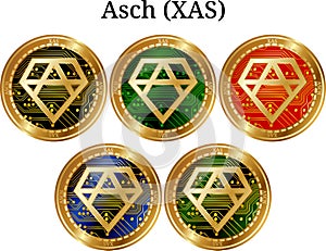 Set of physical golden coin Asch XAS