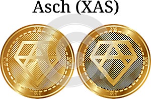 Set of physical golden coin Asch XAS