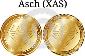 Set of physical golden coin Asch XAS