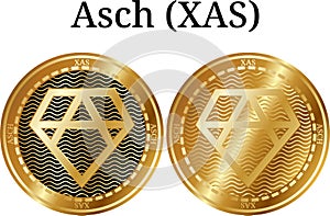 Set of physical golden coin Asch (XAS)