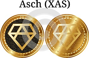 Set of physical golden coin Asch XAS