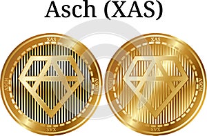 Set of physical golden coin Asch XAS