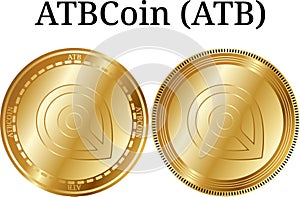 Set of physical golden coin ATBCoin ATB photo