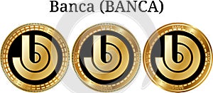 Set of physical golden coin Banca (BANCA)