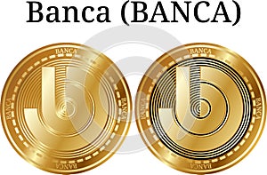 Set of physical golden coin Banca (BANCA)