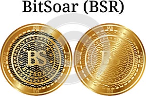 Set of physical golden coin BitSoar (BSR)