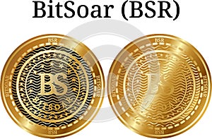 Set of physical golden coin BitSoar BSR