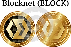 Set of physical golden coin Blocknet BLOCK