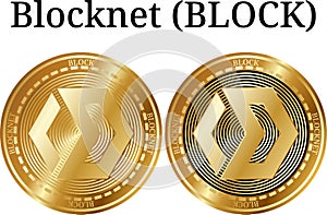 Set of physical golden coin Blocknet BLOCK