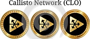 Set of physical golden coin Callisto Network CLO