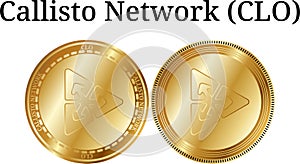 Set of physical golden coin Callisto Network CLO
