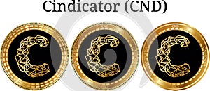 Set of physical golden coin Cindicator CND