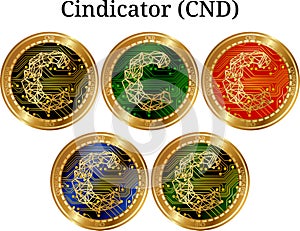 Set of physical golden coin Cindicator CND