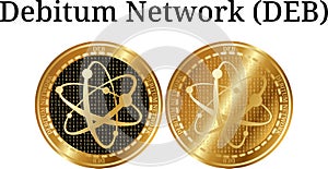 Set of physical golden coin Debitum Network (DEB)