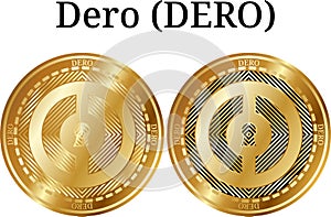 Set of physical golden coin Dero DERO