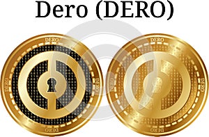 Set of physical golden coin Dero DERO
