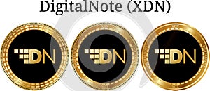 Set of physical golden coin DigitalNote XDN