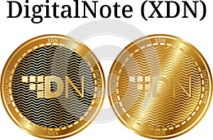 Set of physical golden coin DigitalNote (XDN)