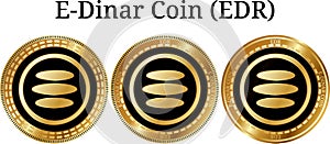 Set of physical golden coin E-Dinar Coin EDR