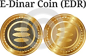 Set of physical golden coin E-Dinar Coin (EDR)