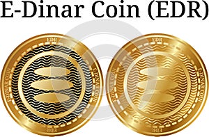 Set of physical golden coin E-Dinar Coin EDR