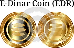 Set of physical golden coin E-Dinar Coin EDR