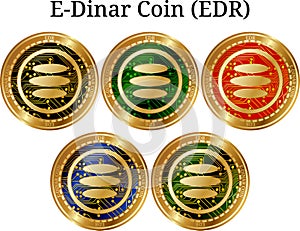 Set of physical golden coin E-Dinar Coin EDR