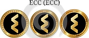 Set of physical golden coin ECC ECC