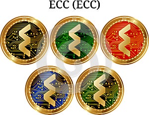 Set of physical golden coin ECC ECC