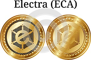 Set of physical golden coin Electra (ECA) photo