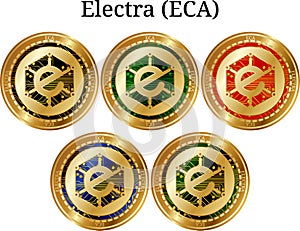 Set of physical golden coin Electra (ECA) photo