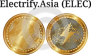 Set of physical golden coin Electrify.Asia (ELEC)