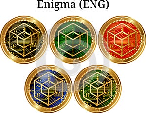 Set of physical golden coin Enigma ENG