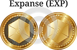 Set of physical golden coin Expanse (EXP)