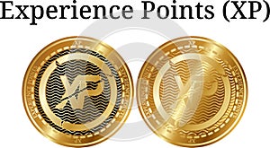 Set of physical golden coin Experience Points XP