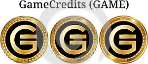 Set of physical golden coin GameCredits GAME photo