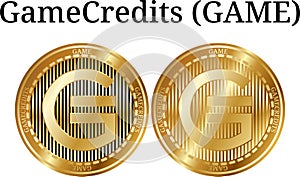 Set of physical golden coin GameCredits GAME photo
