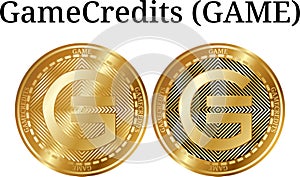 Set of physical golden coin GameCredits GAME photo