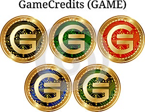 Set of physical golden coin GameCredits GAME photo
