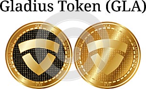 Set of physical golden coin Gladius Token GLA