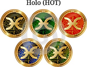 Set of physical golden coin Holo (HOT)