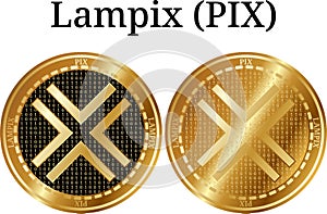 Set of physical golden coin Lampix PIX