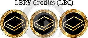 Set of physical golden coin LBRY Credits (LBC)