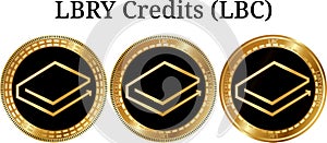 Set of physical golden coin LBRY Credits LBC