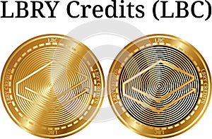 Set of physical golden coin LBRY Credits LBC